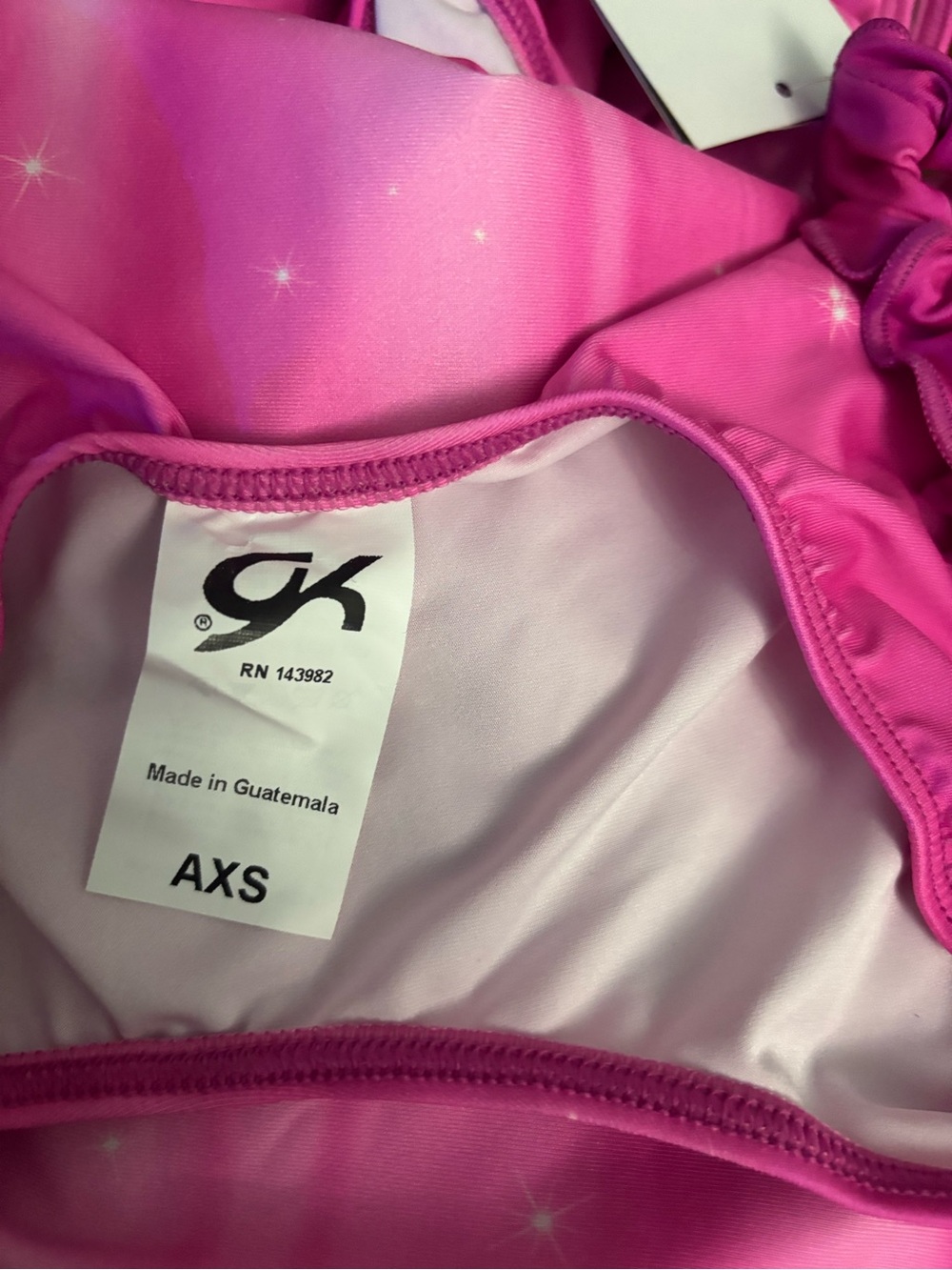 New! GK Adult Gymnastics Tank Leotard+Scrunchie Pink Sparkle Elite Sportswear - Picture 4 of 6
